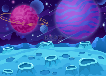 星空蓝色背景图背景图片_太空游戏宇宙探索星际背景