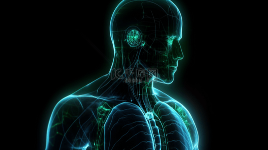 人体医疗背景图片_科技医疗X光检查