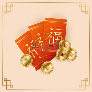 中国春节的背景, 传统的亚洲元素, 矢量插图