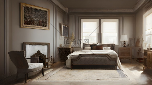 欧式房间背景图片_欧式房间卧室宫廷风优雅室内设计