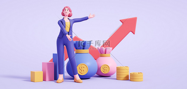 金融背景图片_商务金融人物c4d