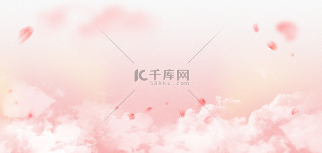 粉色花瓣中国风海报背景