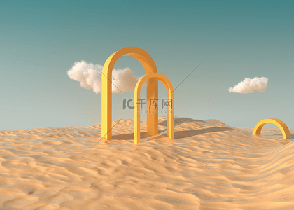 沙漠风景拱形门自然景观背景