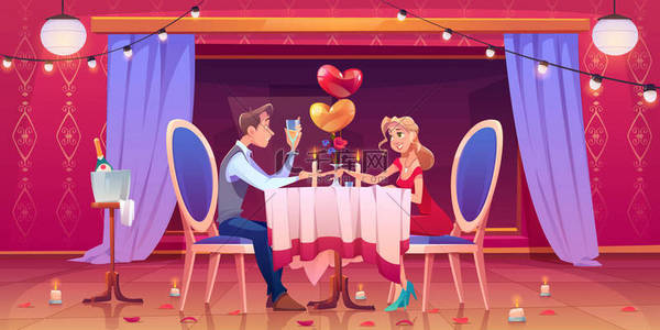 浪漫背景图片_男人和女人在餐馆里共进浪漫晚餐