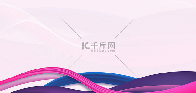 简约科技线条紫蓝色商务banner