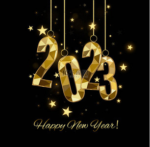 design背景图片_2023 Happy New Year background design. Postcard, banner, poster. Vector Illustration.Wishing you Happy New Year 2021 lines, handwritten lettering, typography, design, sparkling, gold, star.