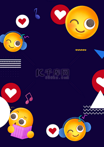 点赞背景图片_emoji表情点赞社媒背景