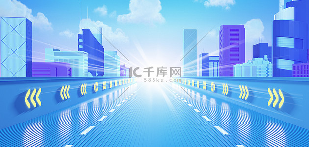 街道背景图片_简约城市街道场景c4d