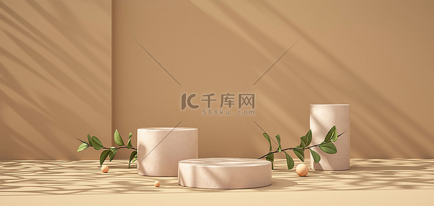 双十二背景图片_电商展台立体底座c4d