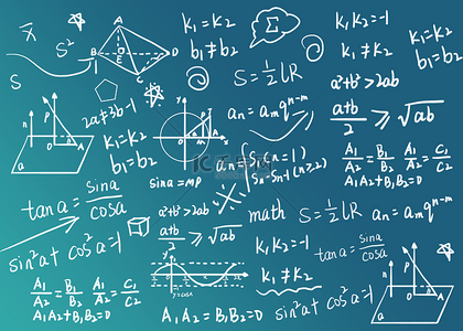 蓝色渐变底纹教育数学公式背景