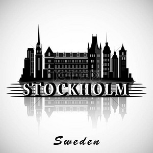 具有里程碑意义背景图片_现代斯德哥尔摩城市天际线设计。瑞典 