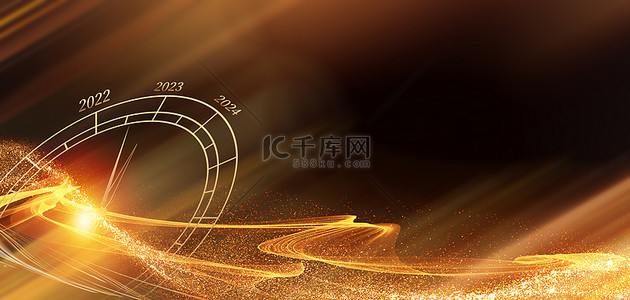 黑金新年背景图片_2023粒子光效黑金简约跨年时钟