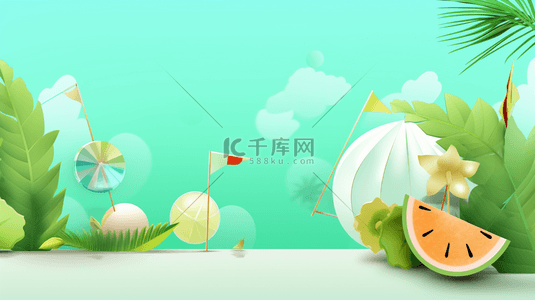 绿色创意简约夏季小清新背景