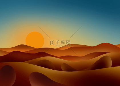 现场背景图片_沙漠落日天空自然景观背景