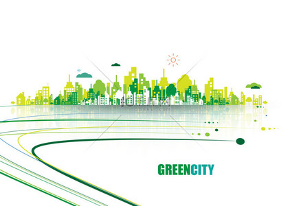 健康城市背景图片_绿城。生态学的概念。拯救生命和环境