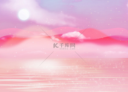 日本漫画梦幻抽象粉色云朵背景