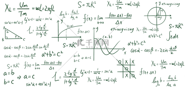 白色立方体背景图片_白色背景教育数学公式