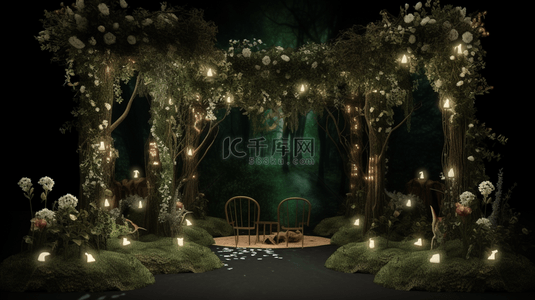 童话森林背景图片_森林童话婚庆策划舞台展示