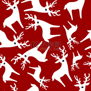 圣诞海报背景图片_无缝模式圣诞鹿