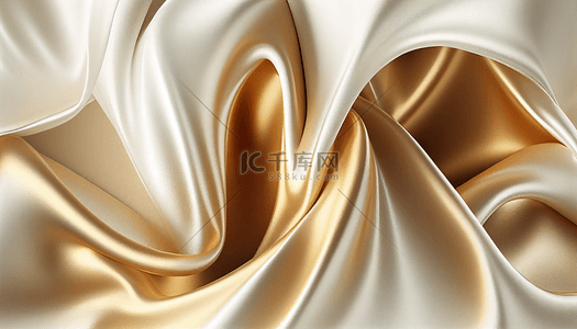 金色丝绸背景质感黄金色绸锻