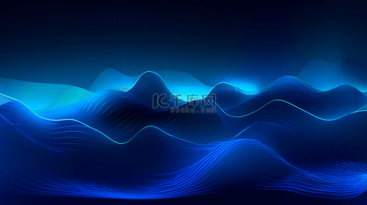 蓝色科技曲线背景图片_蓝色科技变幻线商务背景