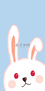 庆典国潮插画背景图片_可爱的兔子卡通手机壁纸