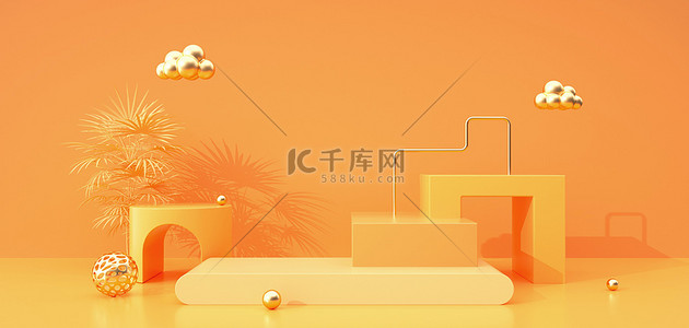 c4d春节背景图片_简约背景展示台c4d