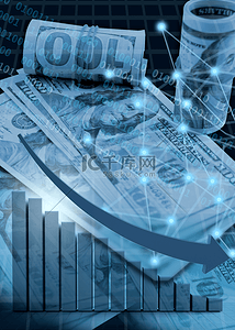 金融金融电脑背景图片_商务金融抽象美元标志背景