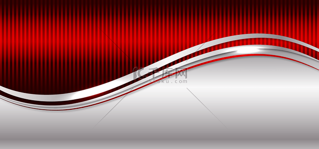 波浪抽象曲线黑色条纹简约金属质感红色商务背景