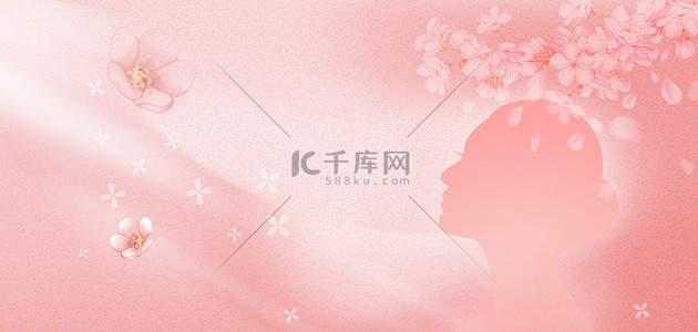 女人剪影背景图片_妇女节女王节人物剪影