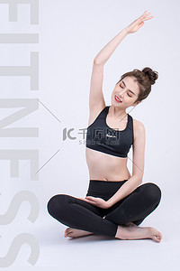 瑜伽运动健身背景图片_健身海报瑜伽运动