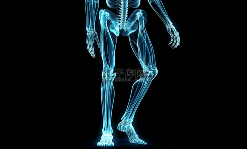 关节炎日背景图片_人体下半身蓝色关节图