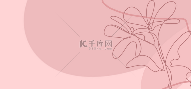 粉色植物花背景图片_花卉抽象线条粉色装饰背景