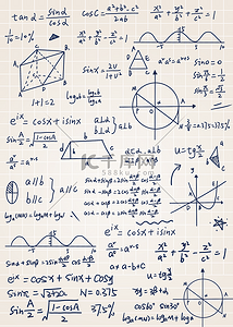 打饭学生背景图片_纸上的数字符号教育数学公式背景