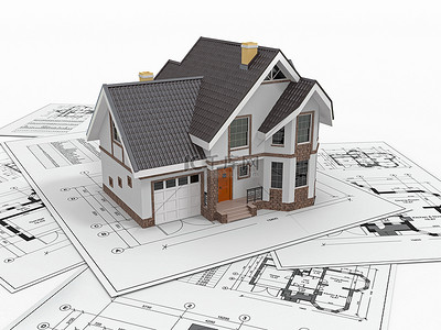 测量背景背景图片_建筑师蓝图上的住宅。住房项目.