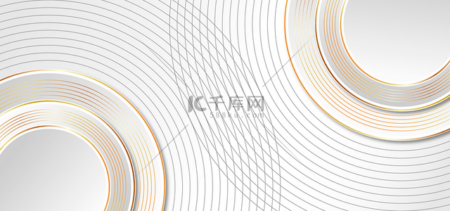 几何圆形图案白金色创意背景