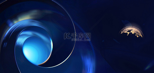 蓝色旋涡背景图片_科技感背景科技漩涡