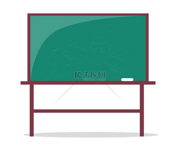 带有粉笔矢量插图的空黑板空黑板上有一块粉笔矢量插图孤立在白色背景上课堂写作设备