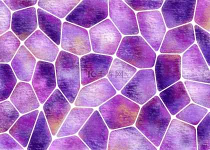 红色形状元素素材背景图片_voronoi拼图抽象紫色背景