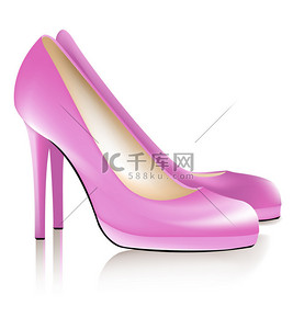鞋面元素背景图片_粉红色的酷女人鞋