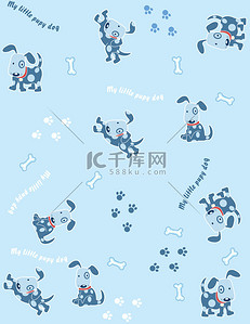 狗狗卡通图背景图片_明亮无缝的图案，带有滑稽的猫和狗的矢量图解
