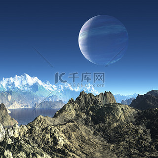 宇宙星球背景图片_3d 创建和呈现幻想外星球-3d 图