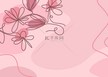 粉色花朵白色背景背景图片_植物粉色花朵抽象背景