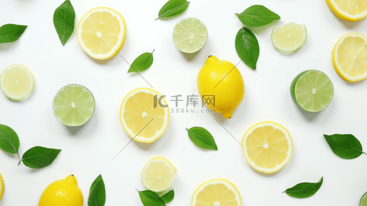 黄色柠檬水果背景