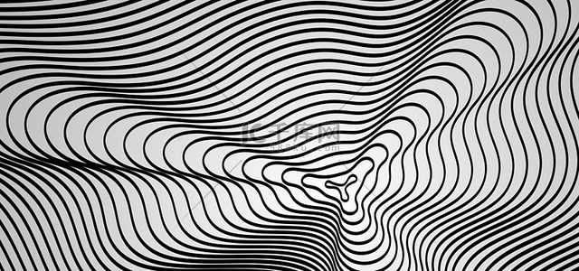 错觉线条黑白波纹几何背景