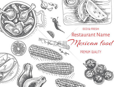 美食背景图片_上表说明的墨西哥美食