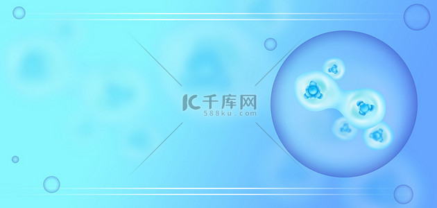 细胞背景图片_健康医疗细胞 气泡蓝色简约科技