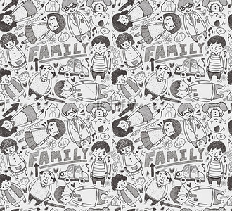 car背景图片_seamless doodle family pattern