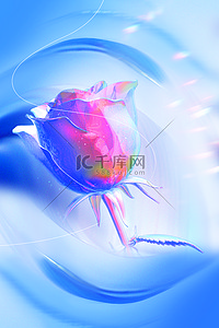 玫瑰背景图片_七夕海报3d玫瑰