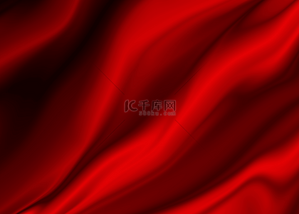丝绸海浪背景图片_丝绸抽象布料红色背景